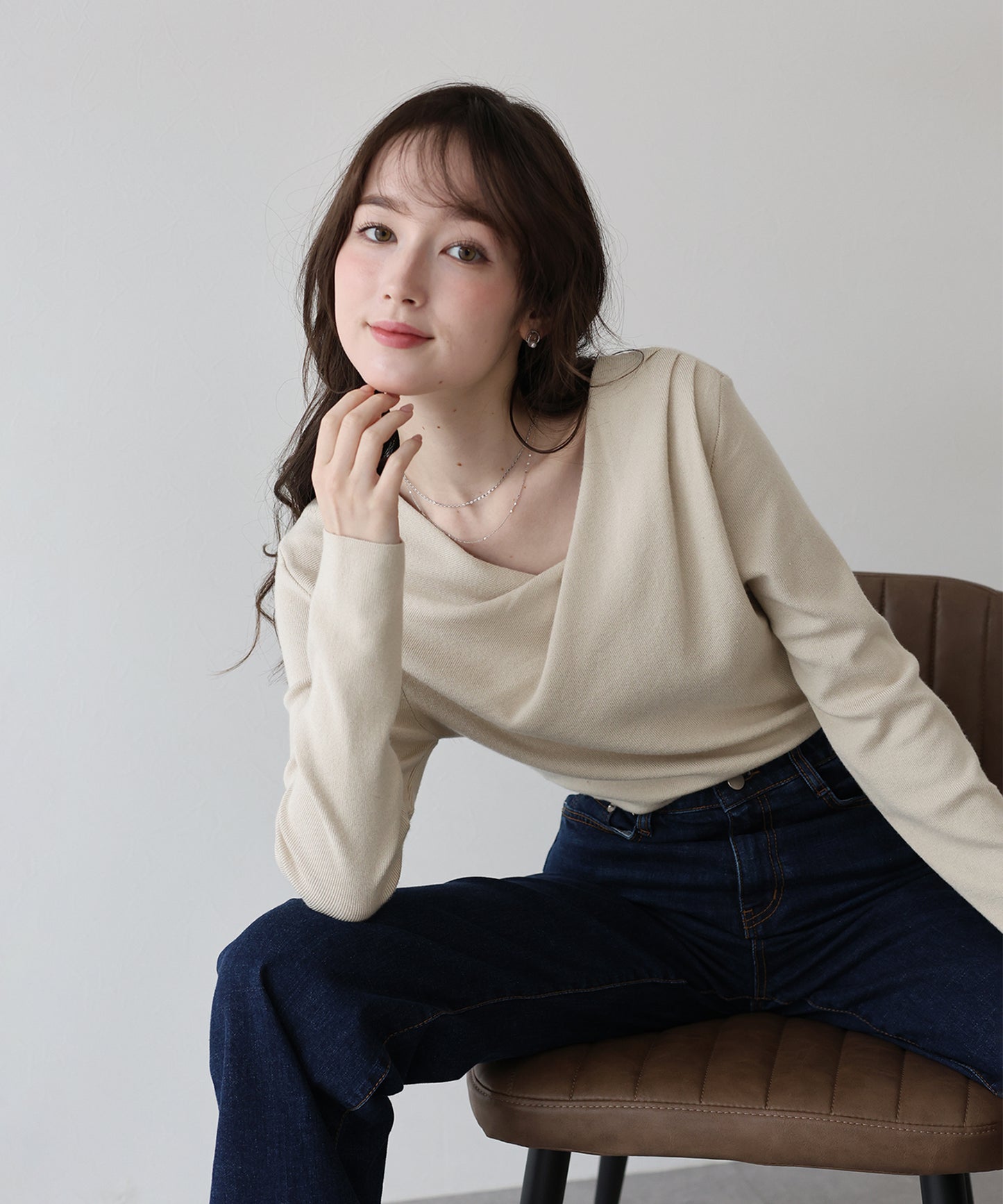 ドレープネックニット【ネコポス】