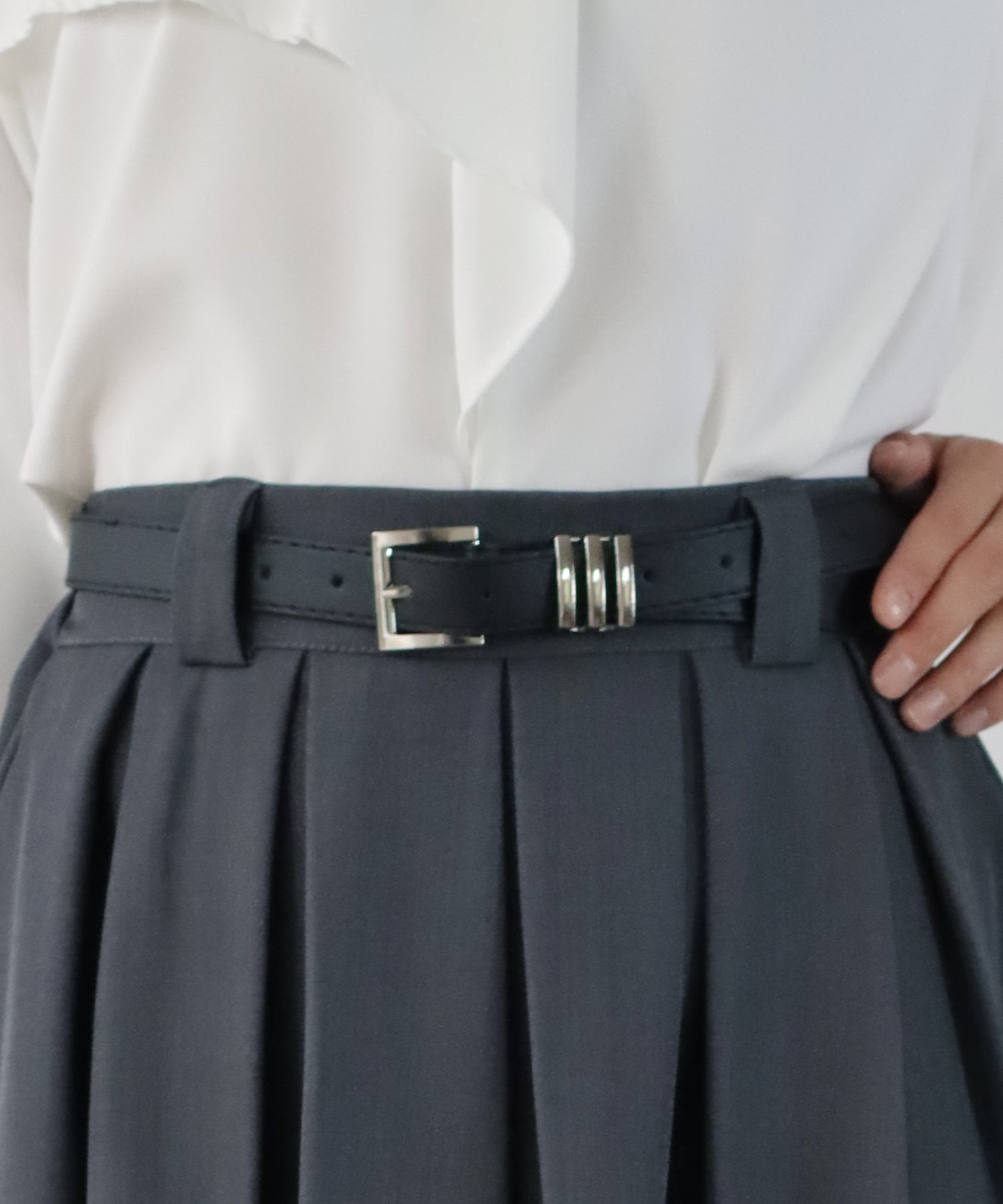 ベルト付きボックスプリーツスカート – BLUE ONLINE