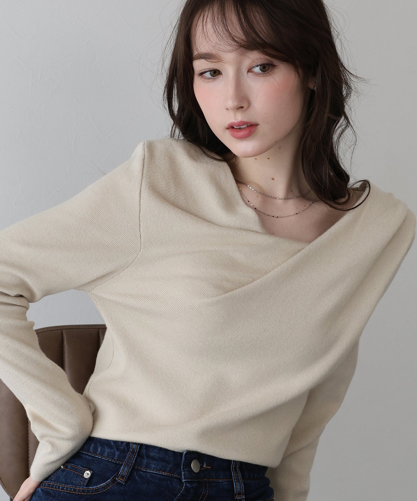 ドレープネックニット【ネコポス】