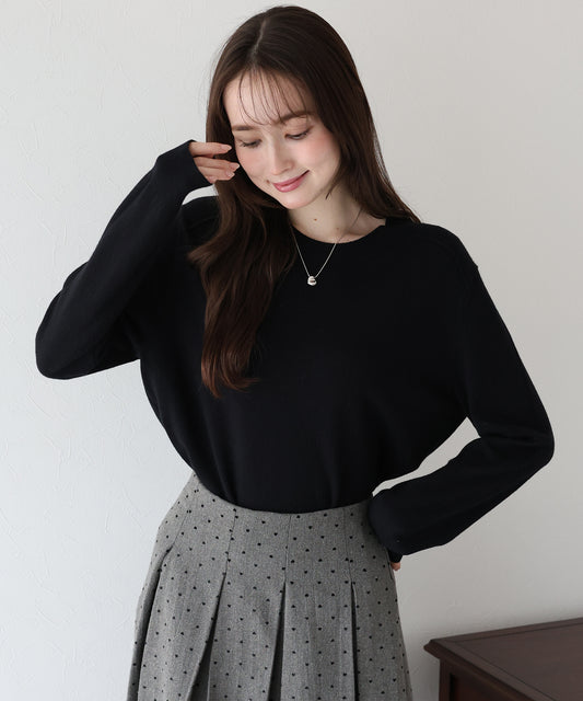 【早割5％OFF】ウール混クルーネックニット