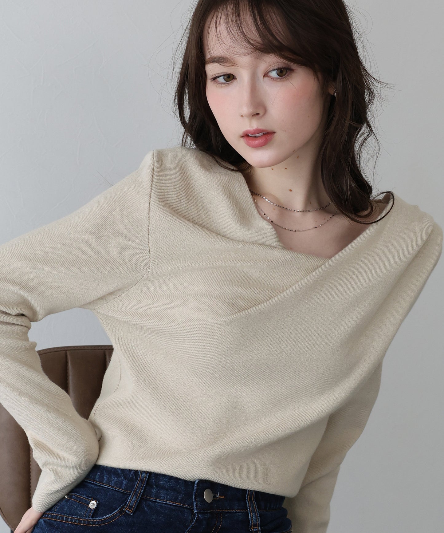 【早割5％OFF】ドレープネックニット【ネコポス】