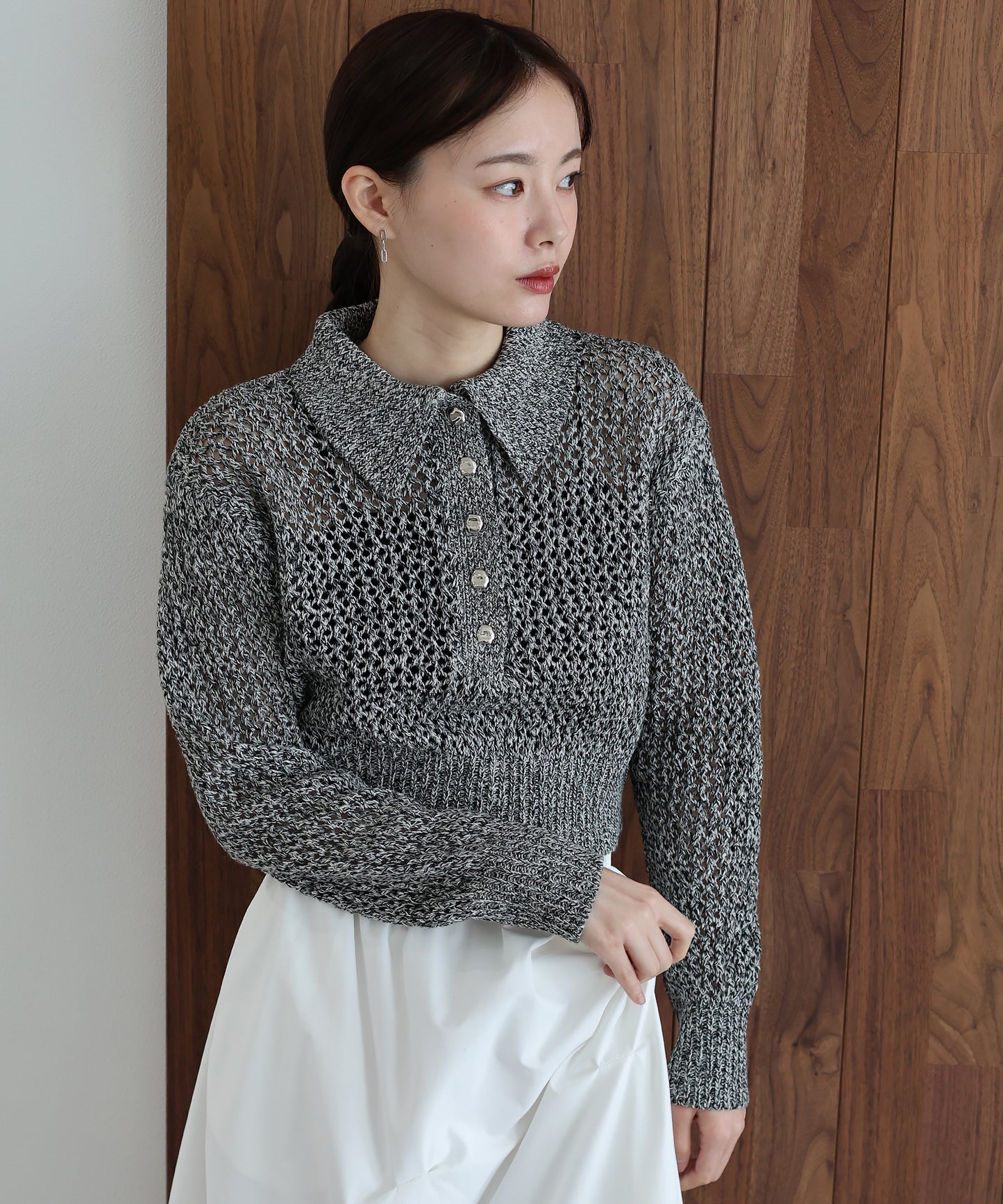 【早割5％OFF】クロシェメッシュポロニット