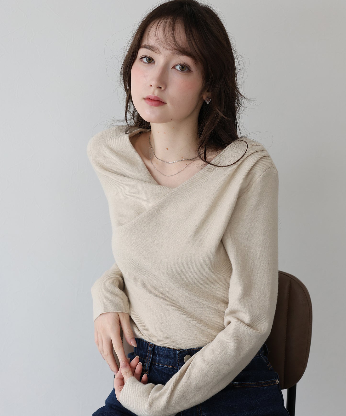 【早割5％OFF】ドレープネックニット【ネコポス】