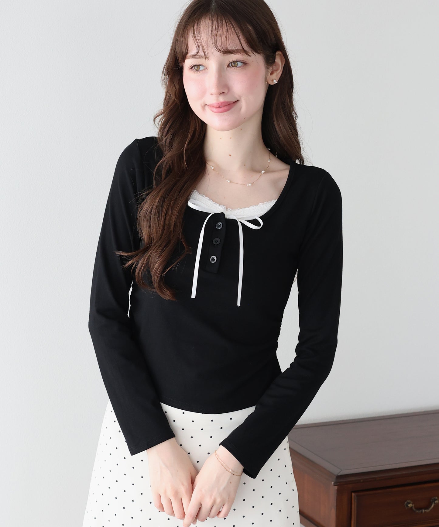 【早割5％OFF】レイヤードヘンリーネックTシャツ【メール便】