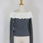 レース襟ニット