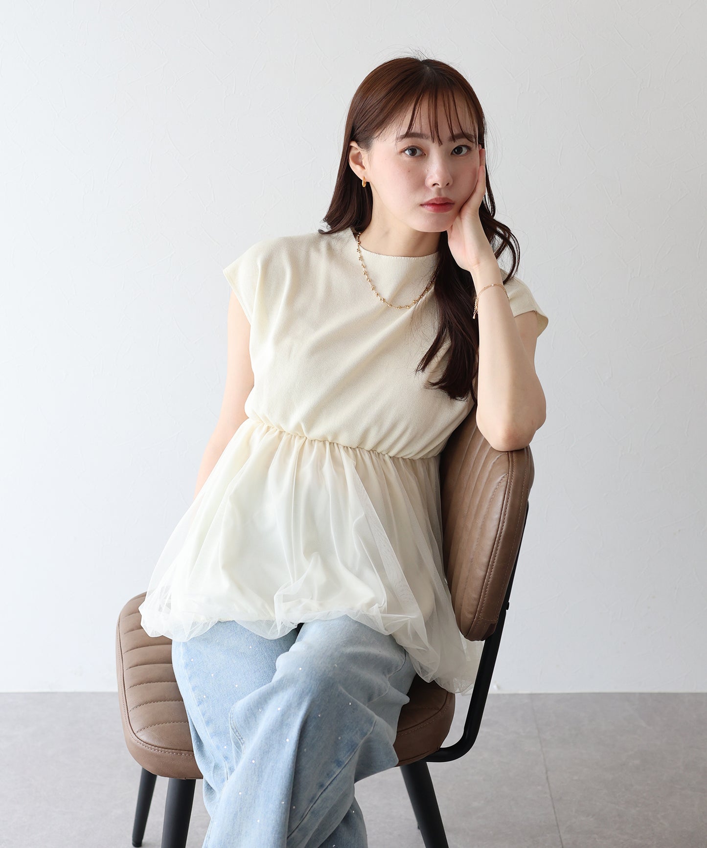 【TIME SALE】バルーンチュールドッキングニット