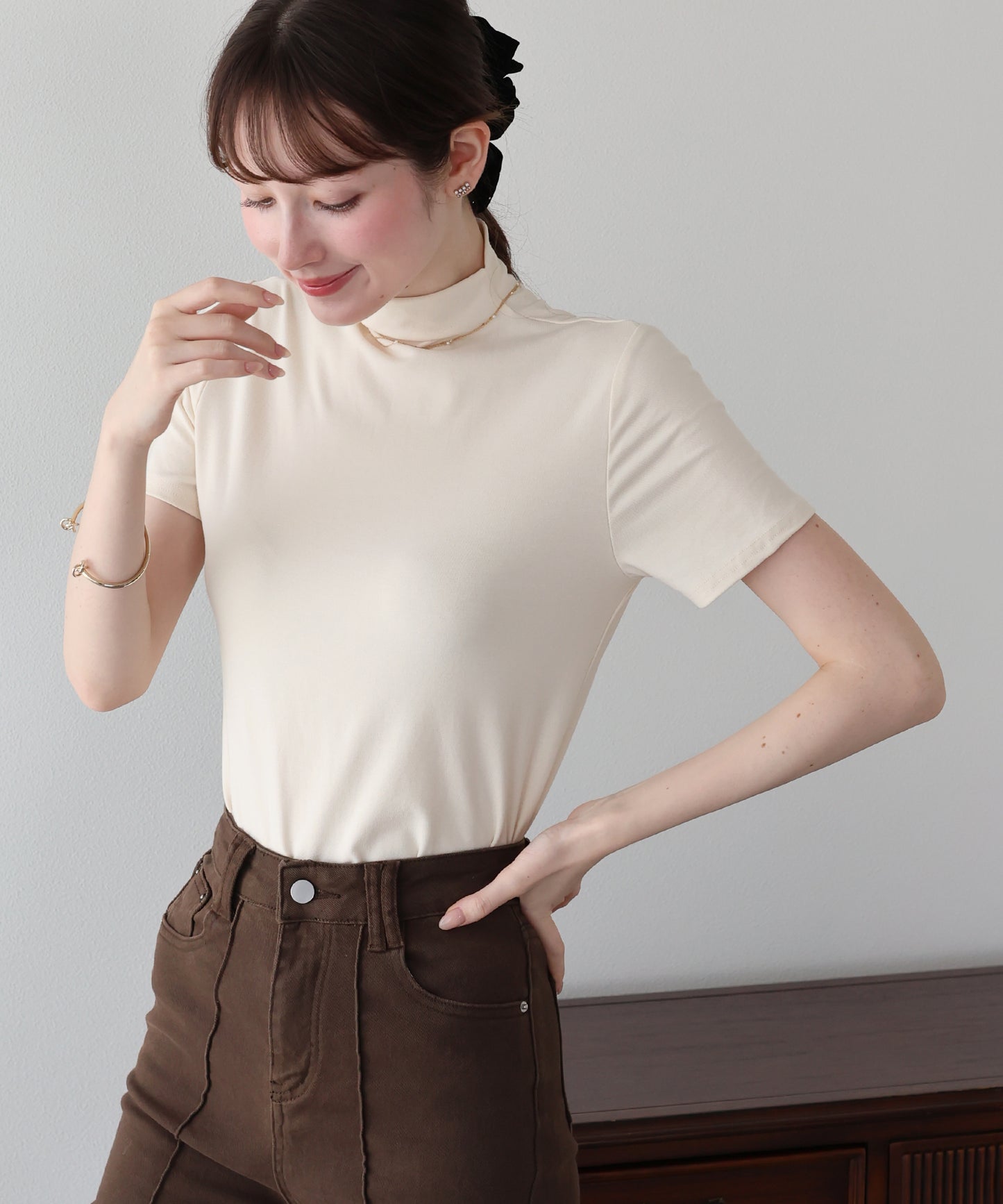 モックネックＴシャツ【メール便】