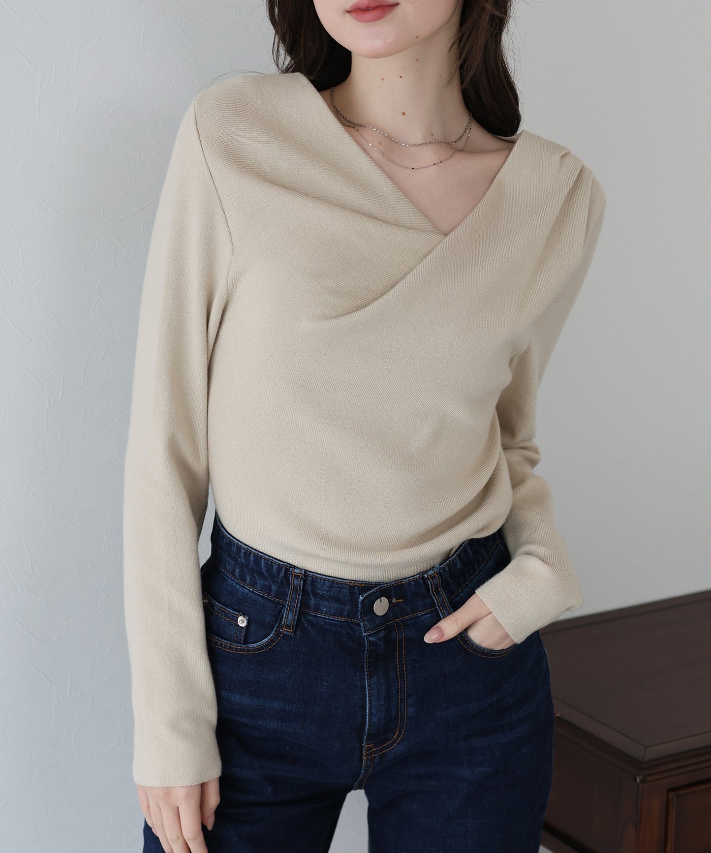 【早割5％OFF】ドレープネックニット【ネコポス】