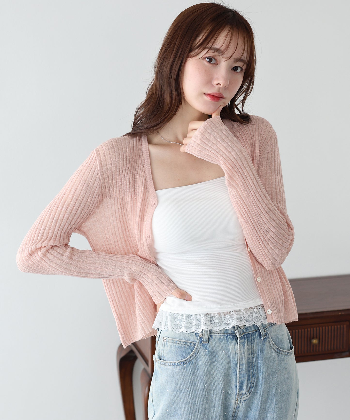 【早割5％OFF】カップ付きヘムレースキャミソール【メール便】