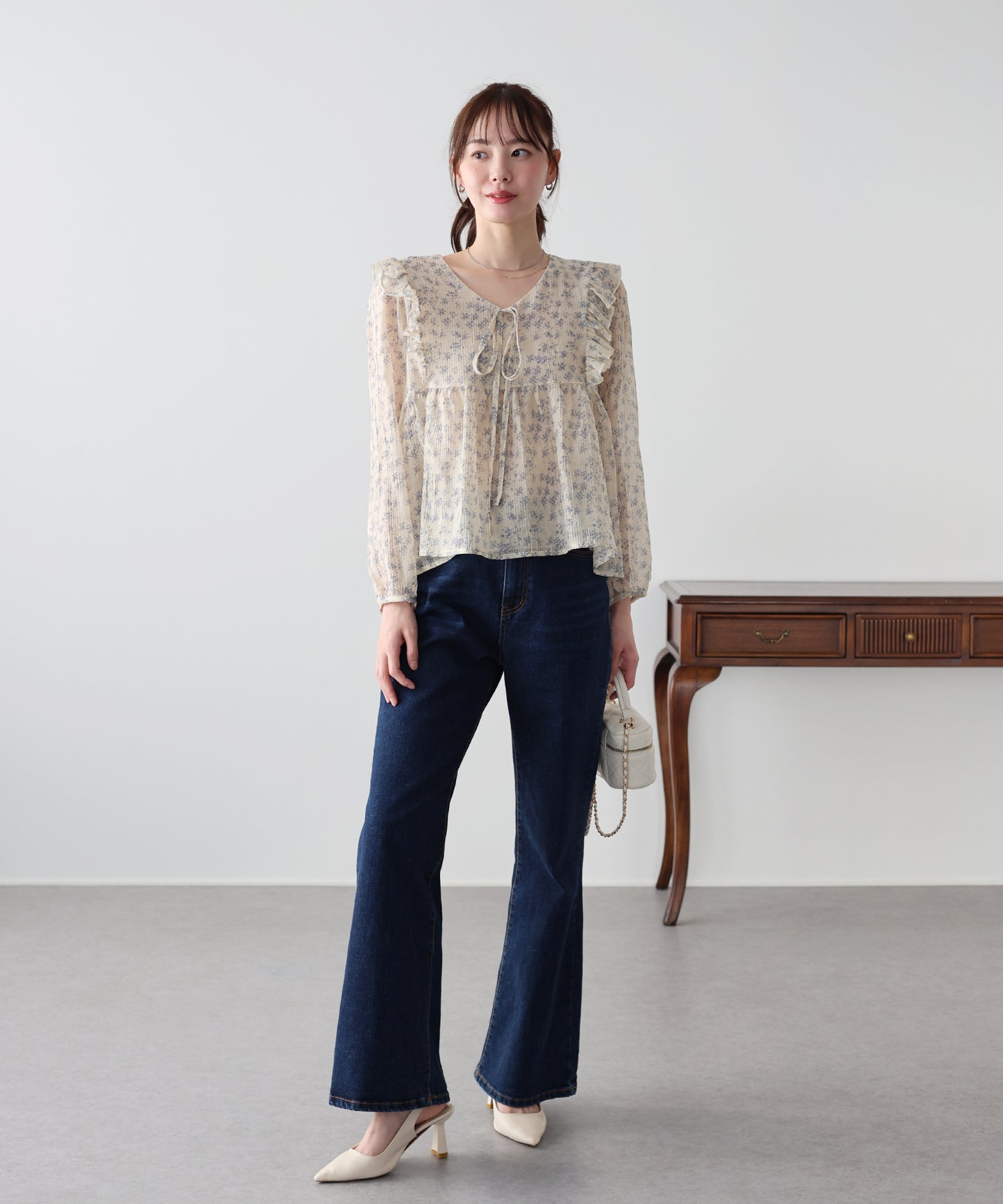 フラワープリントブラウス【ネコポス】