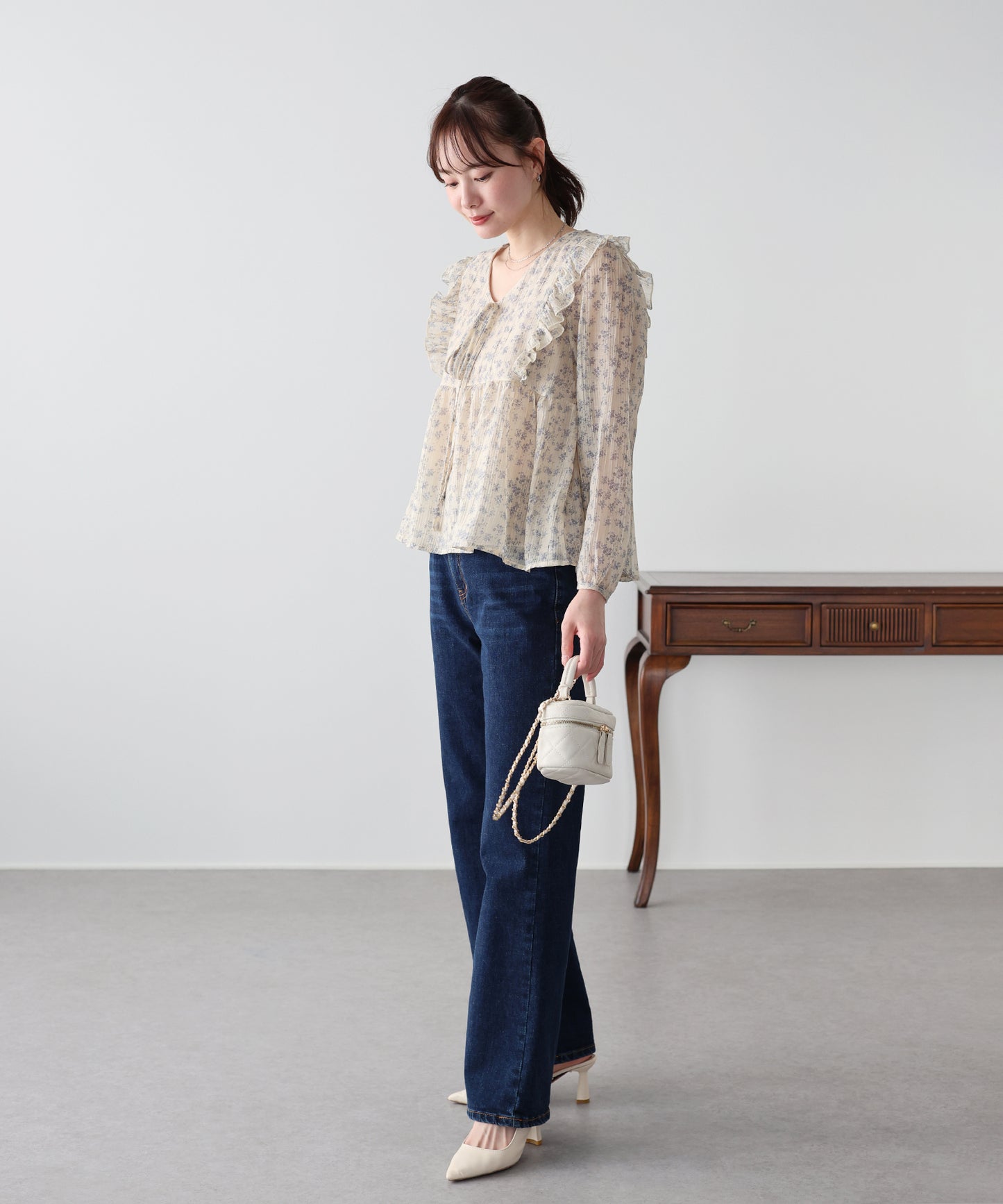 フラワープリントブラウス【ネコポス】