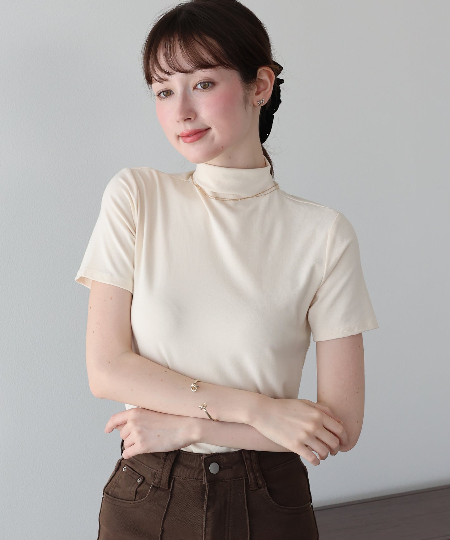 モックネックＴシャツ【メール便】