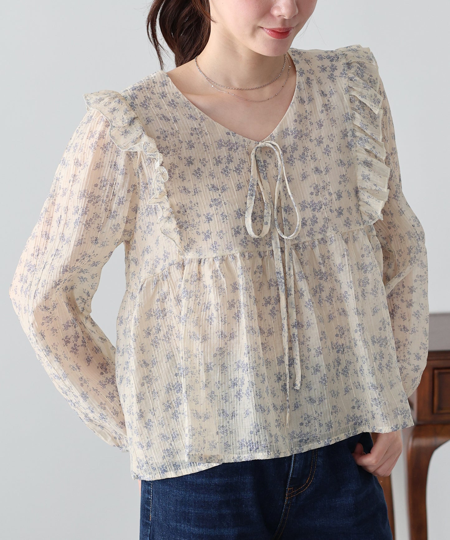 フラワープリントブラウス【ネコポス】