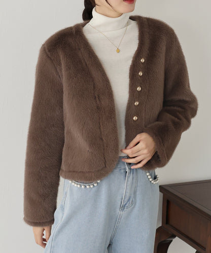【TIME SALE】金ボタンファーコート