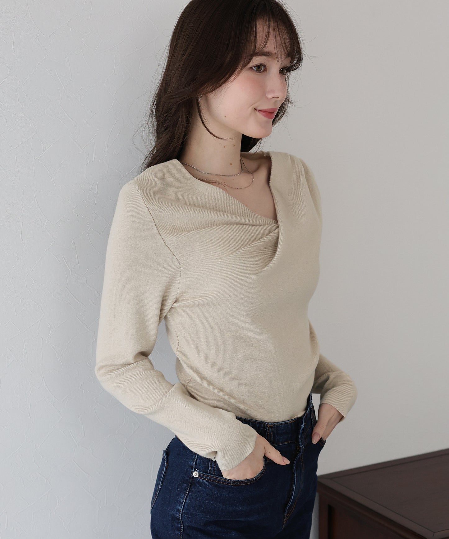 ドレープネックニット【ネコポス】