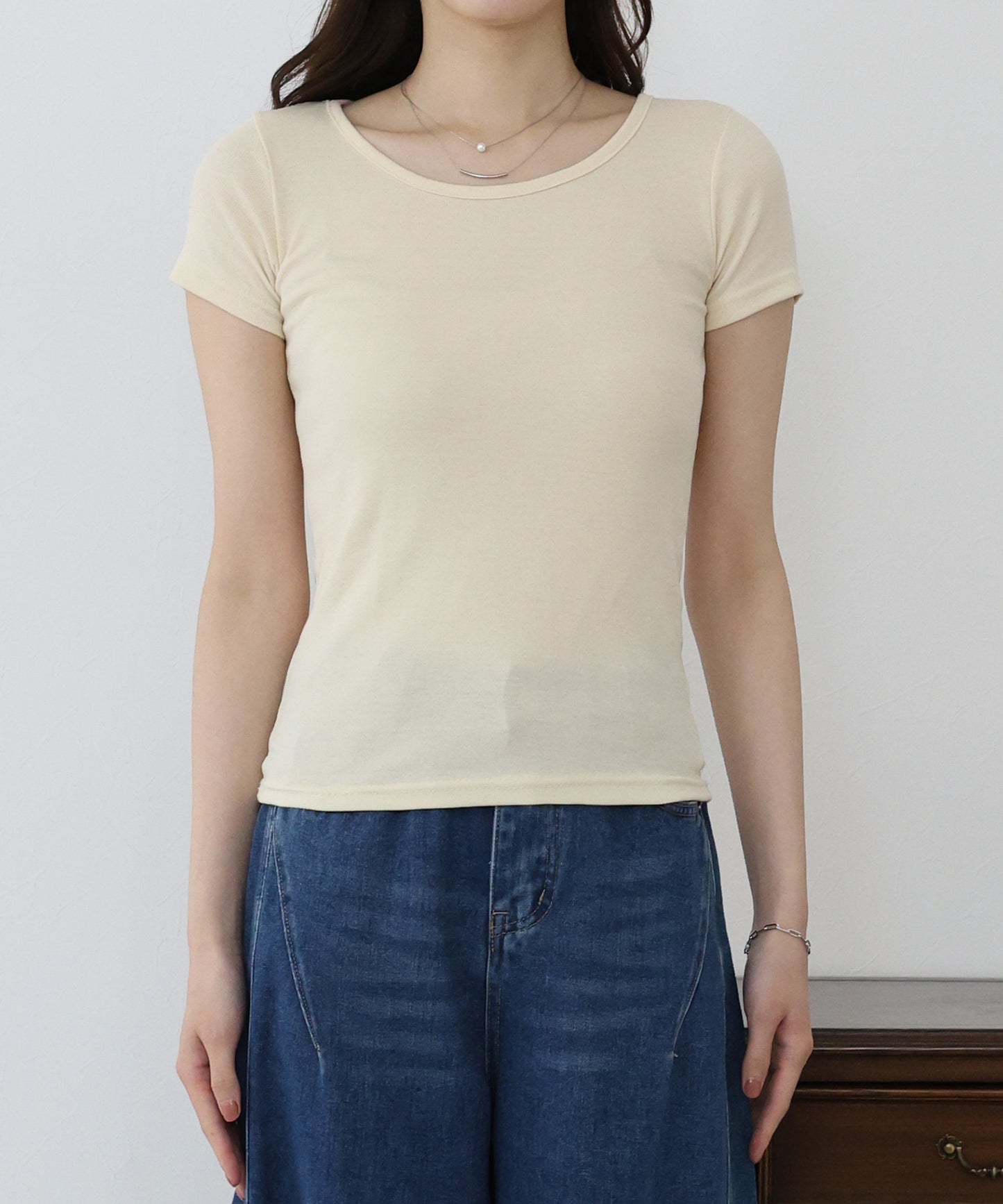 【TIME SALE】半袖カラークルーTシャツ【ネコポス】