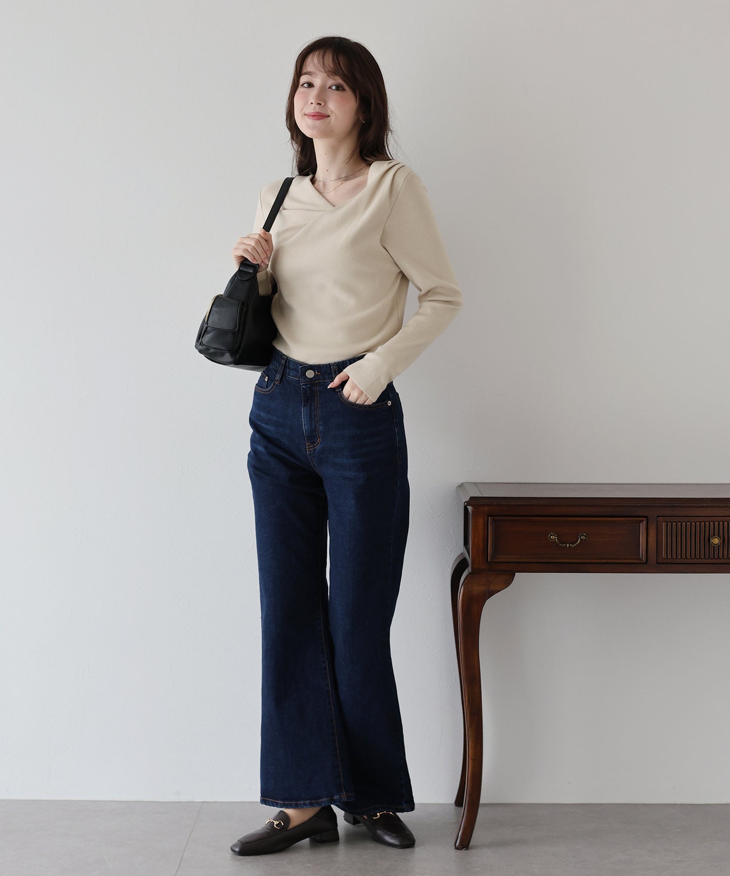 ドレープネックニット【ネコポス】