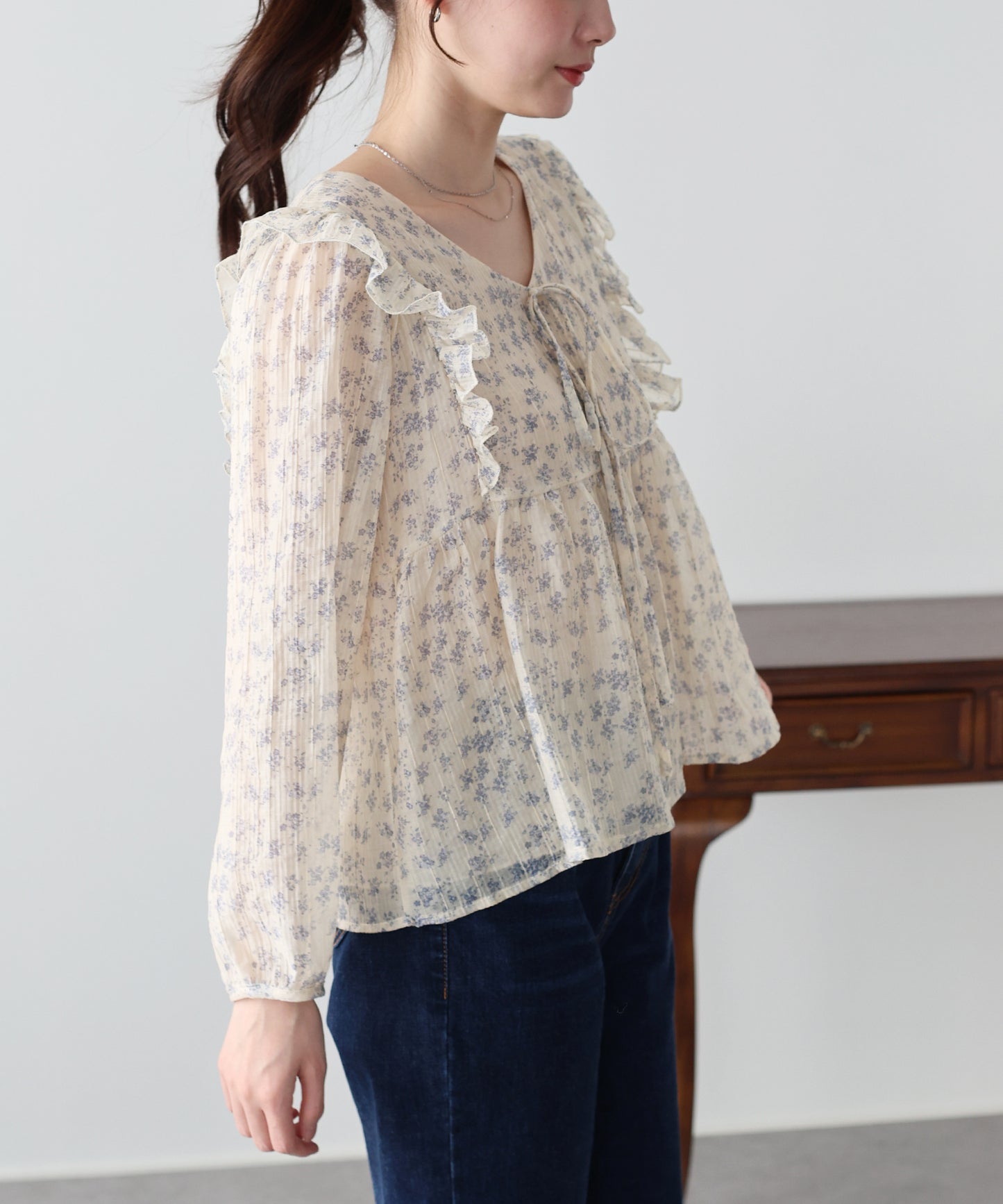 フラワープリントブラウス【ネコポス】