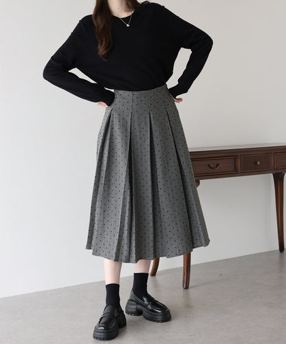 ハートドットフロッキーツイードスカート