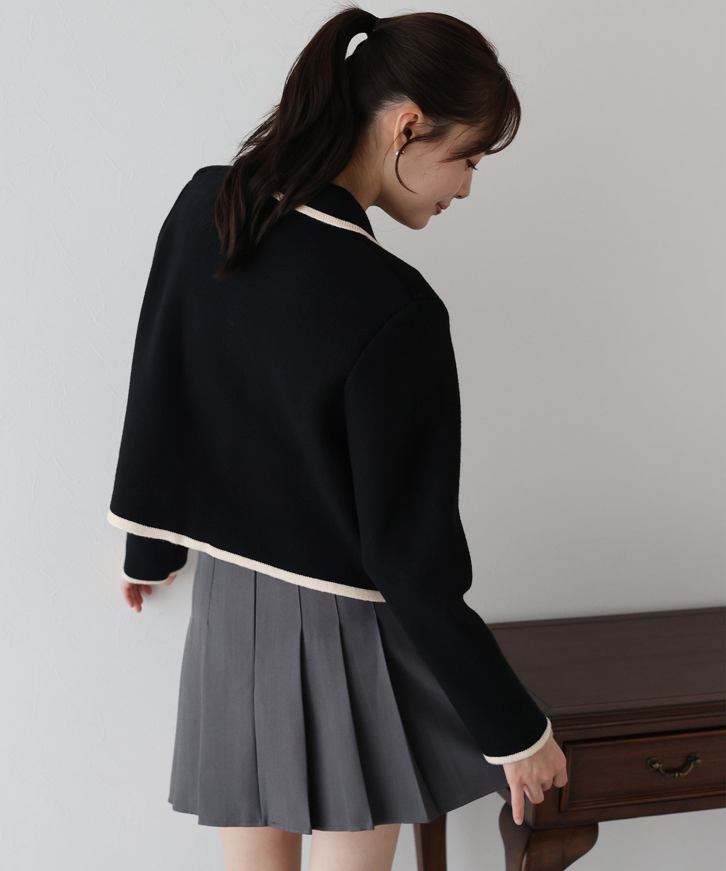 【早割5％OFF】襟付きニットジャケット
