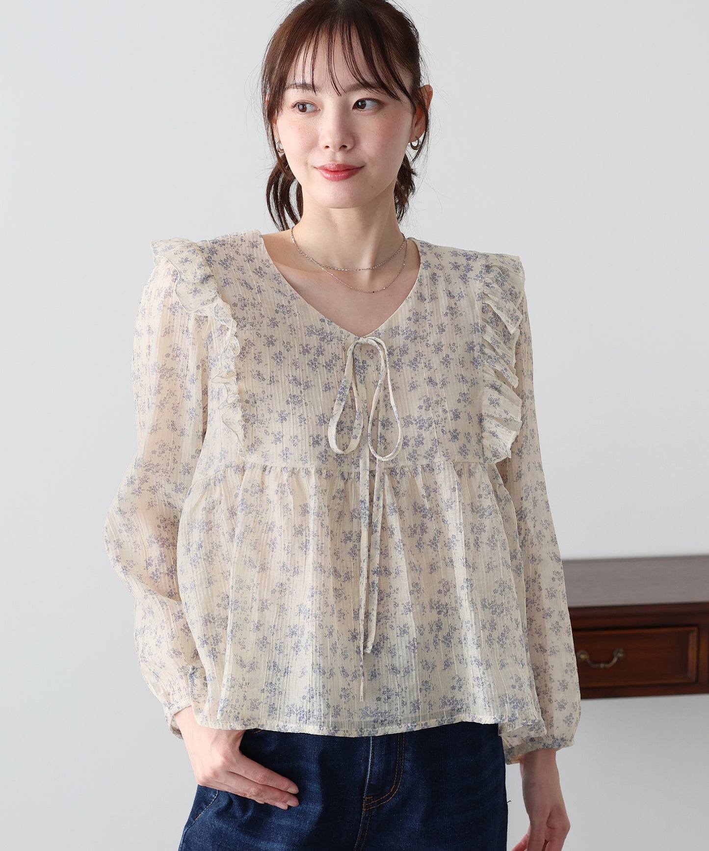 フラワープリントブラウス【ネコポス】