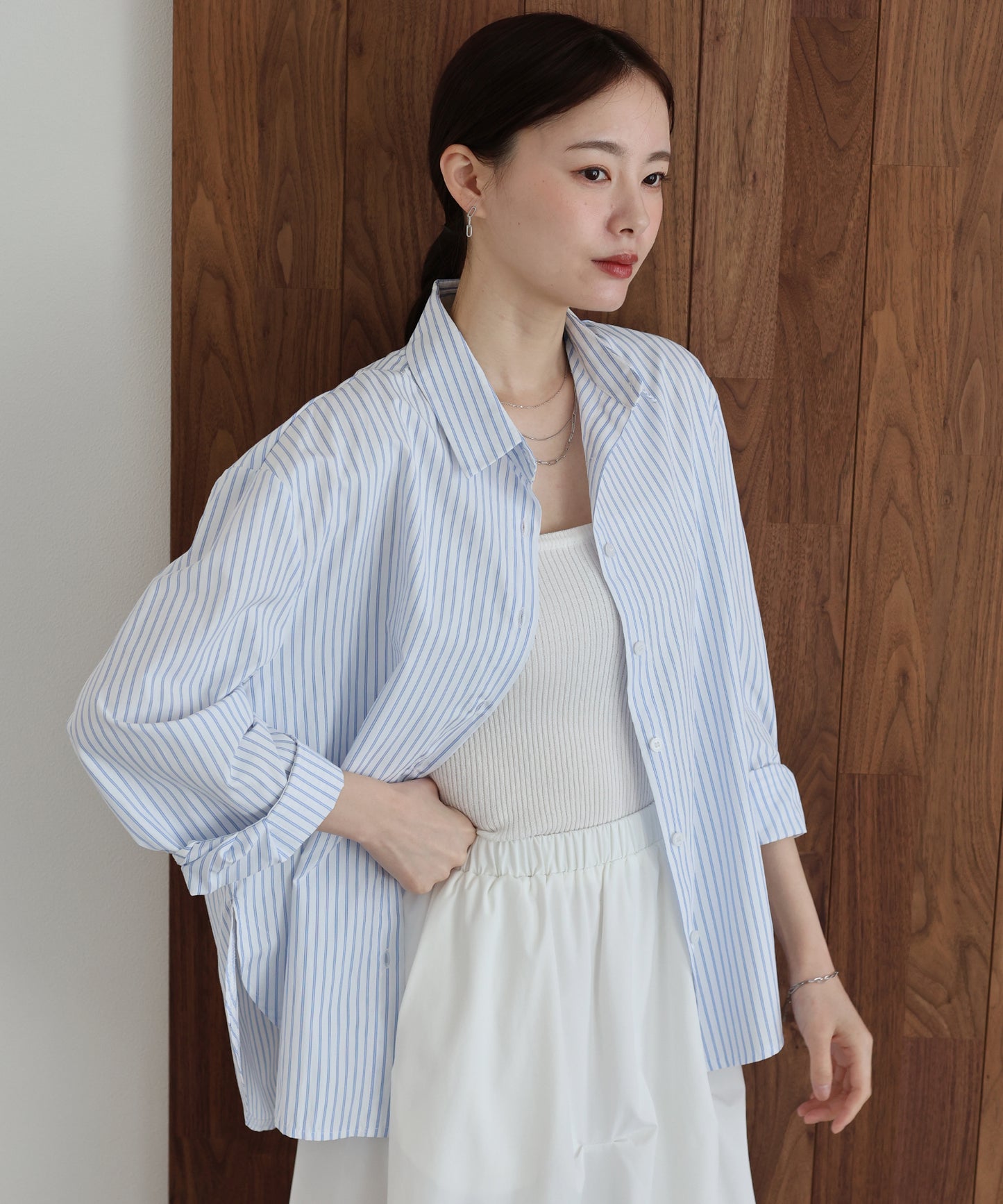 【早割5％OFF】カラーストライプシャツ【ネコポス】