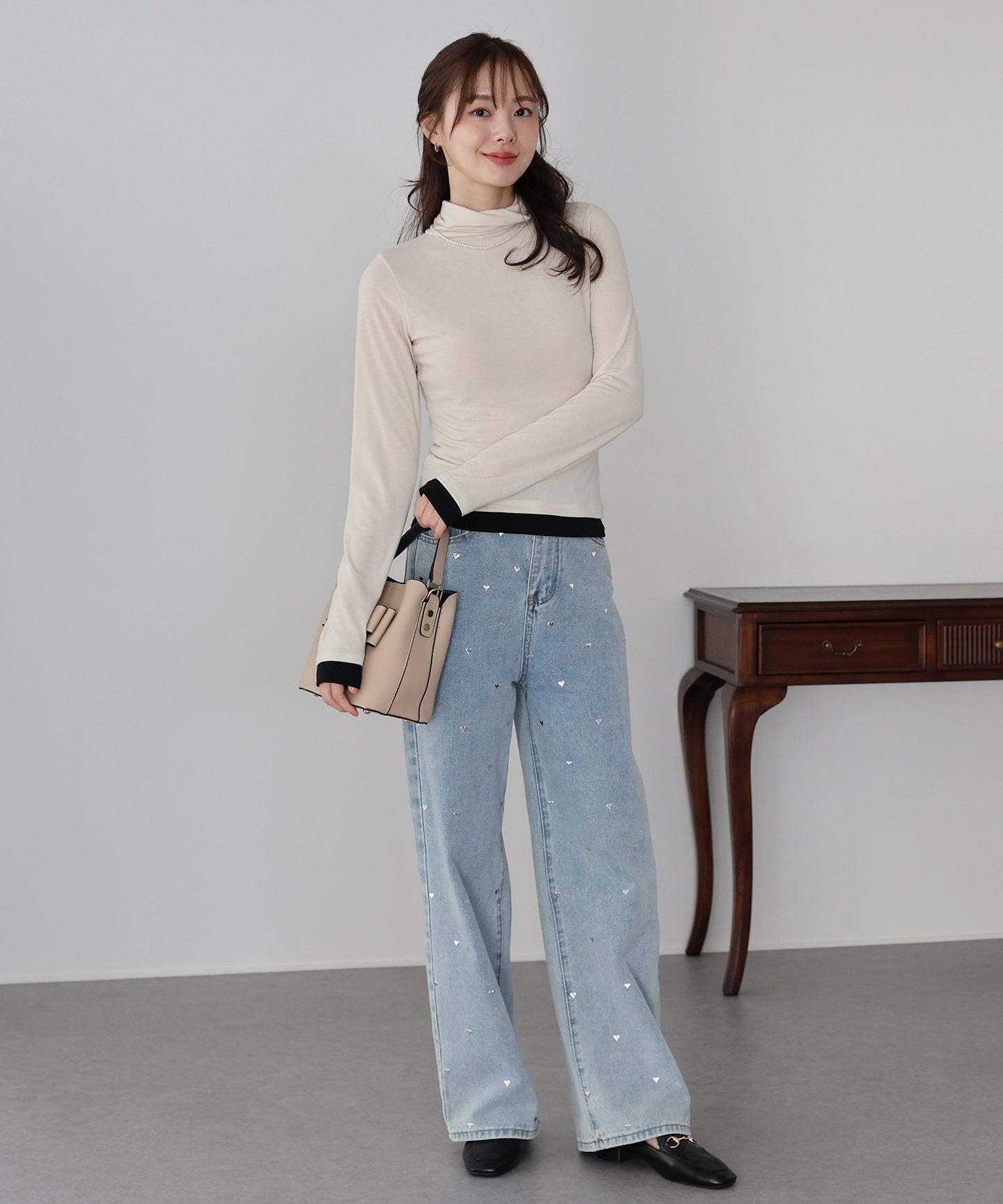 【早割5％OFF】ドッキングタートルネックカットソー【ネコポス】