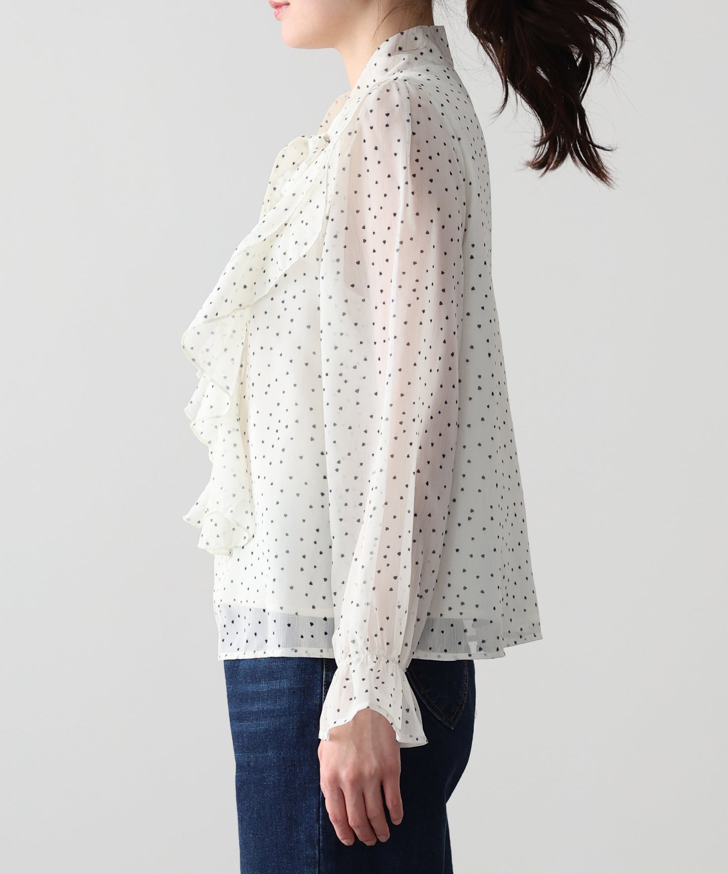 ハートプリントボウタイブラウス【ネコポス】