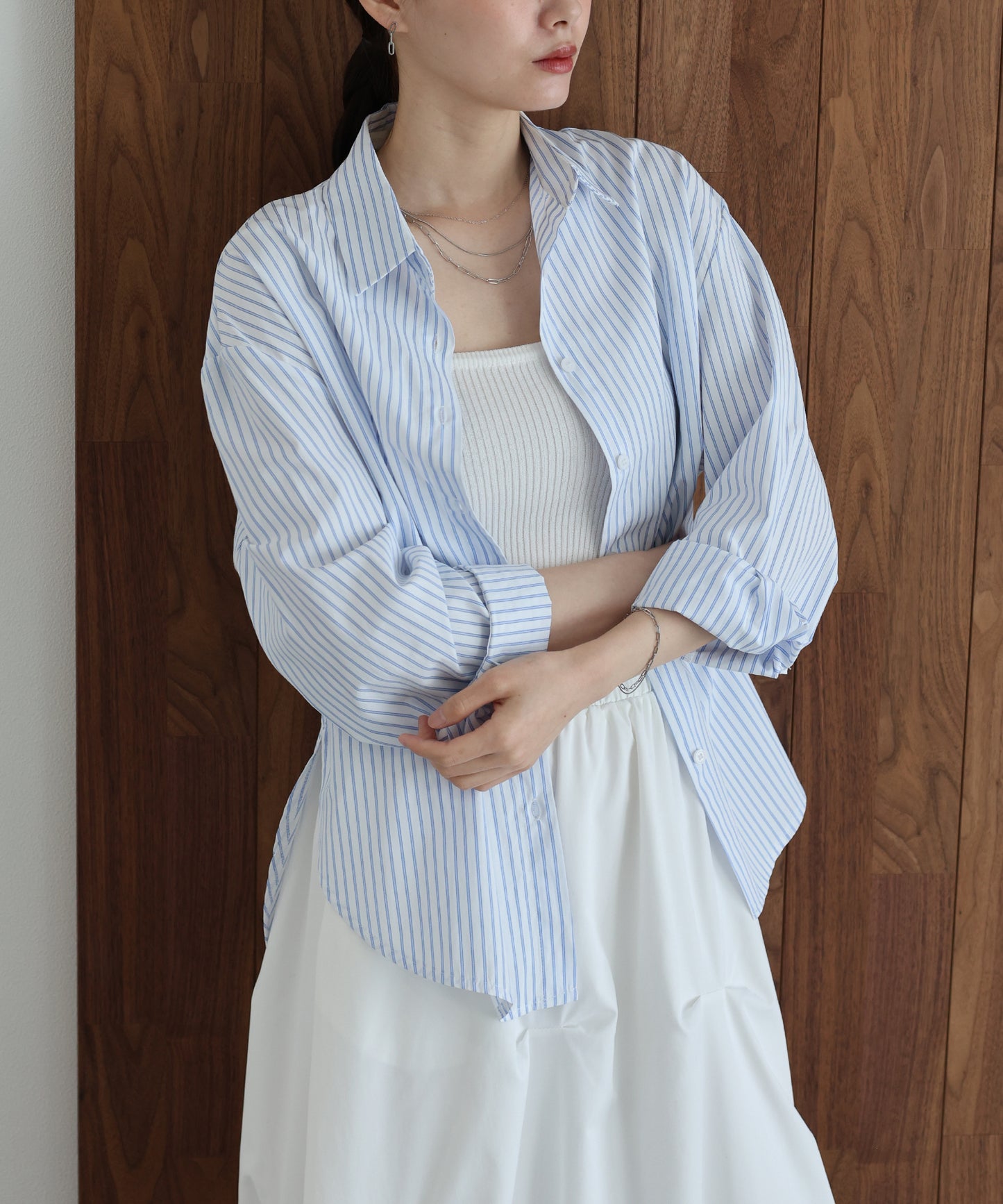 【早割5％OFF】カラーストライプシャツ【ネコポス】