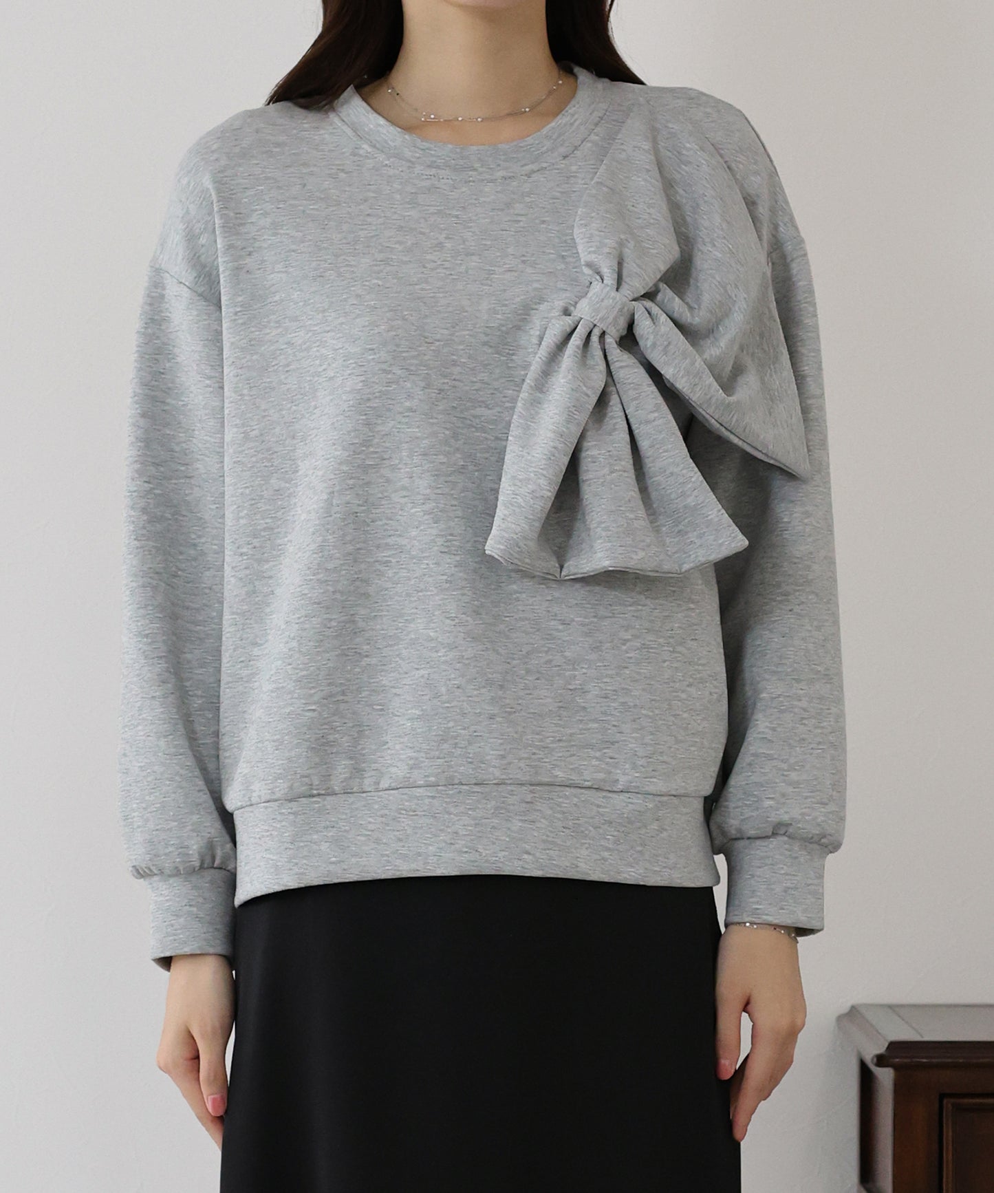 リボンスウェットトップス