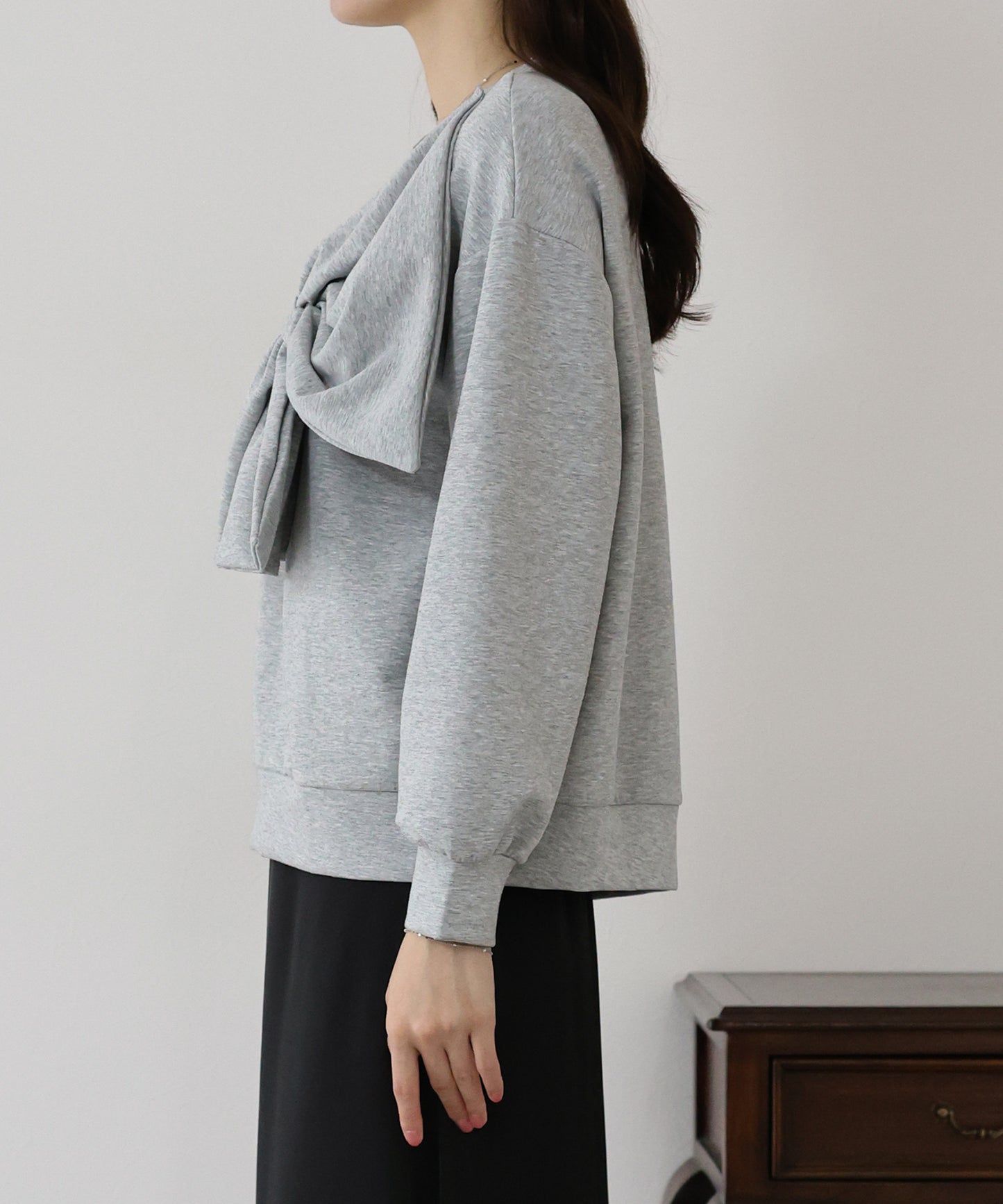 リボンスウェットトップス