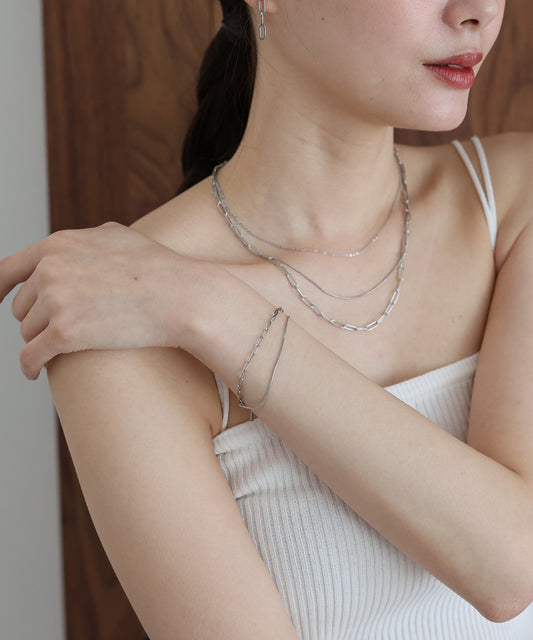 【早割5％OFF】ダブルチェーンブレスレット/ サージカルステンレス【ネコポス】