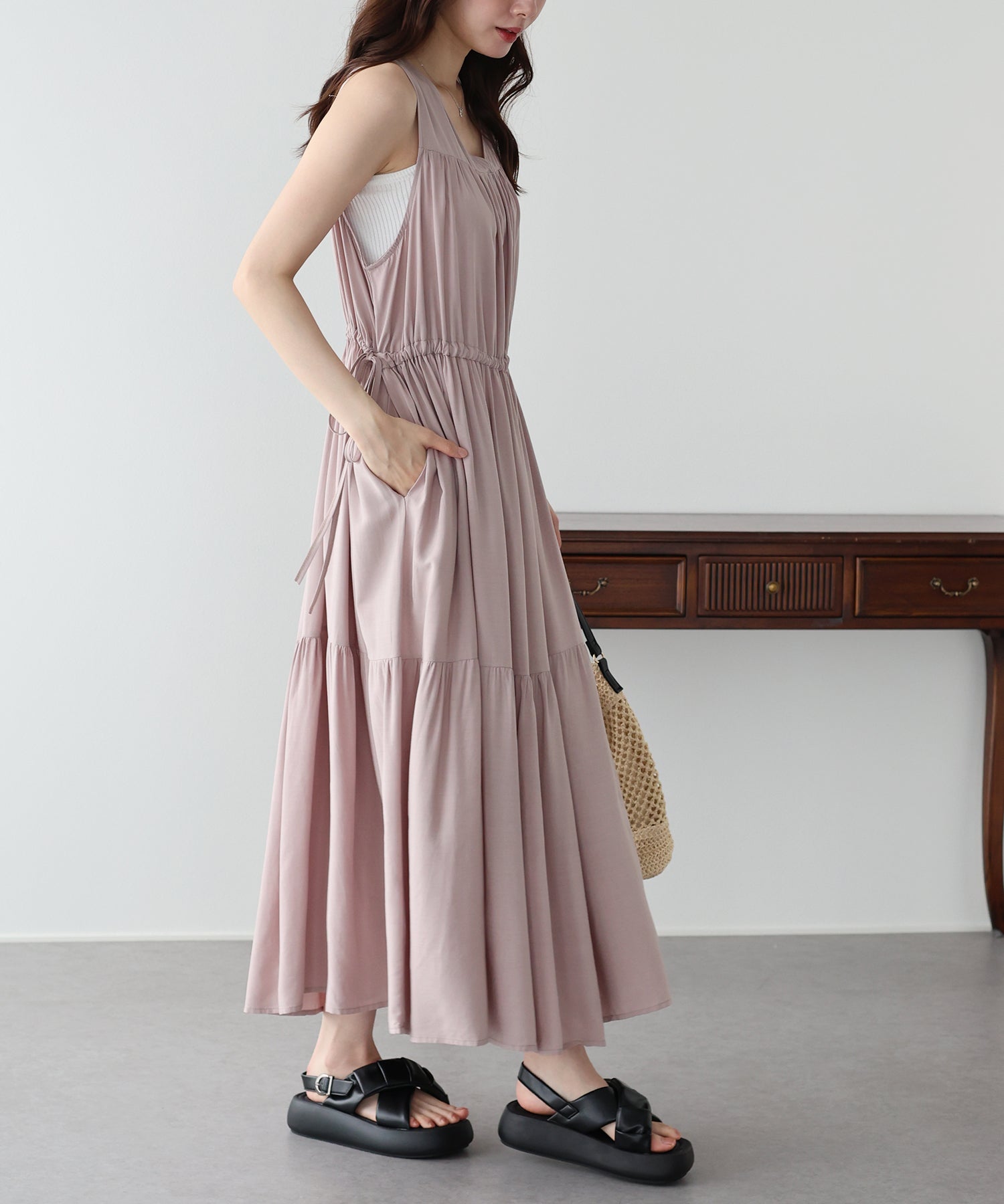 早割5％OFF】ノースリーブティアードワンピース – BLUE ONLINE