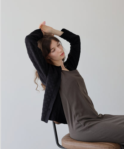 【SALE】スクエアジャガードニットカーディガン