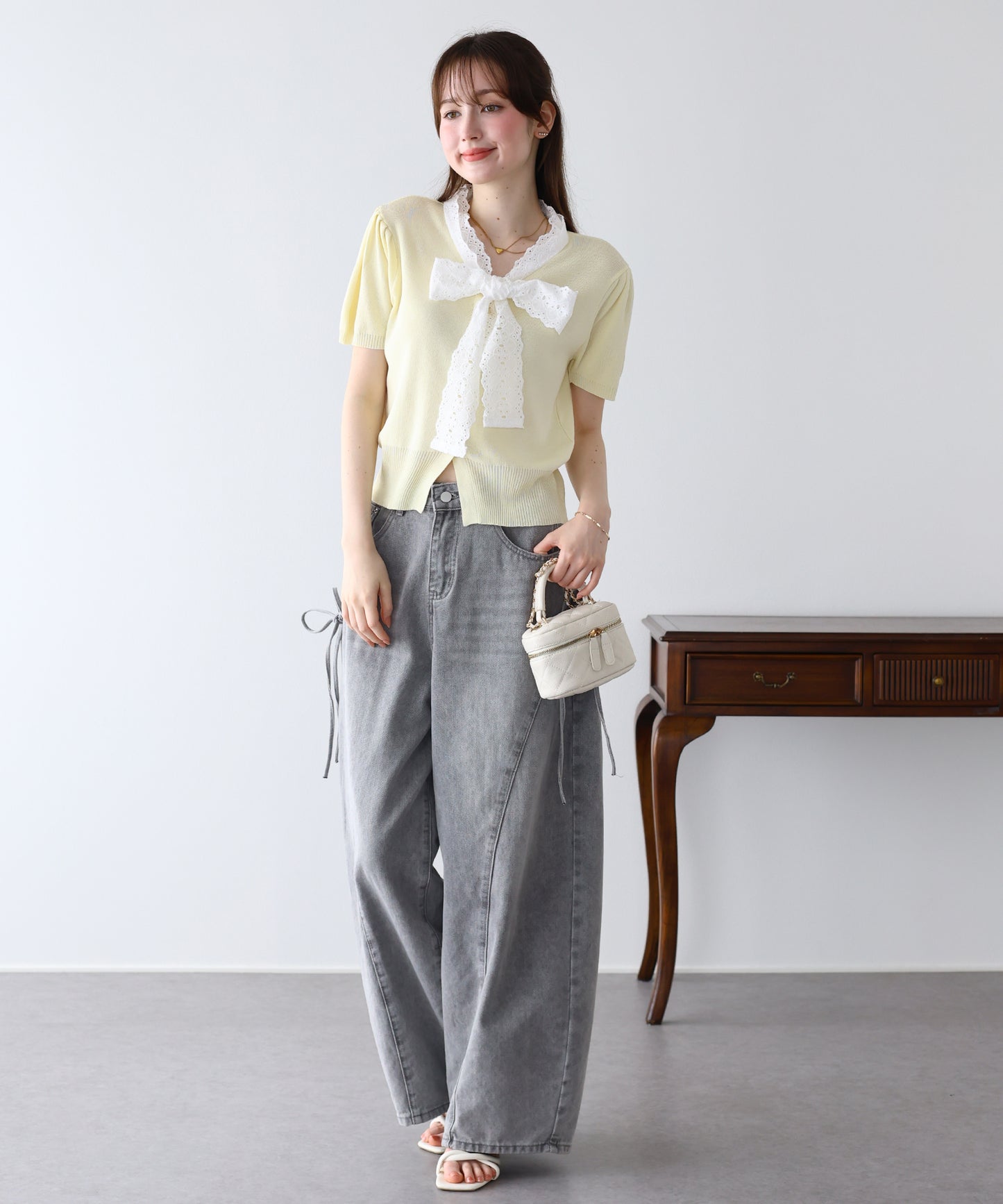 【早割5％OFF】レースリボンカーディガン【メール便】
