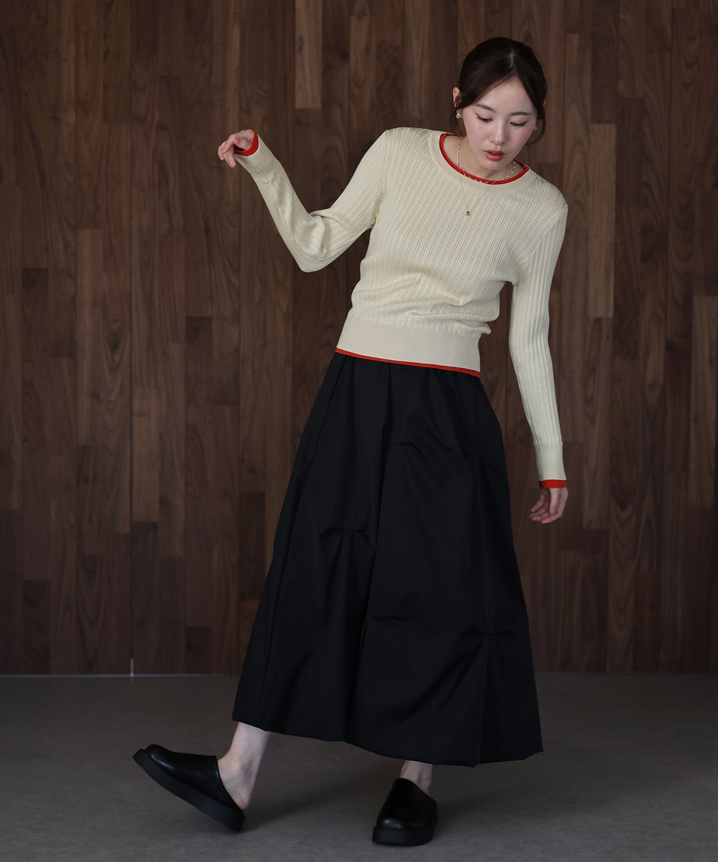 レイヤードランダムリブニット[ J by blue ]