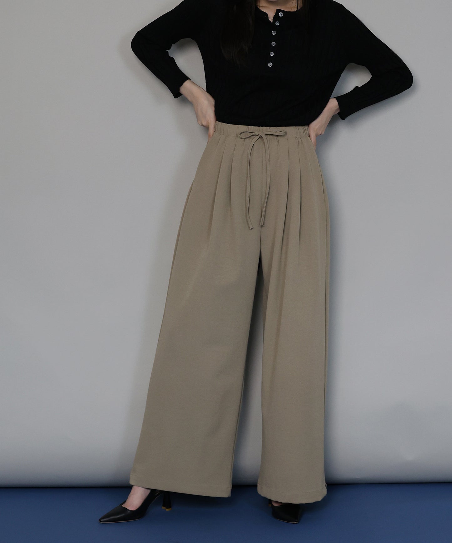 【TIME SALE】タックワイドイージーパンツ[ J by blue ]