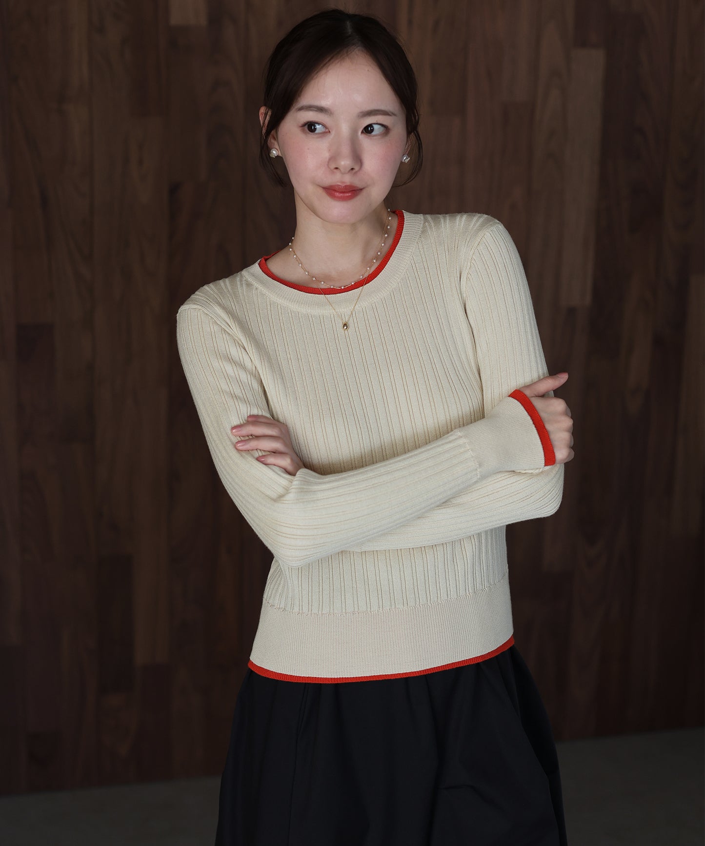 レイヤードランダムリブニット[ J by blue ]