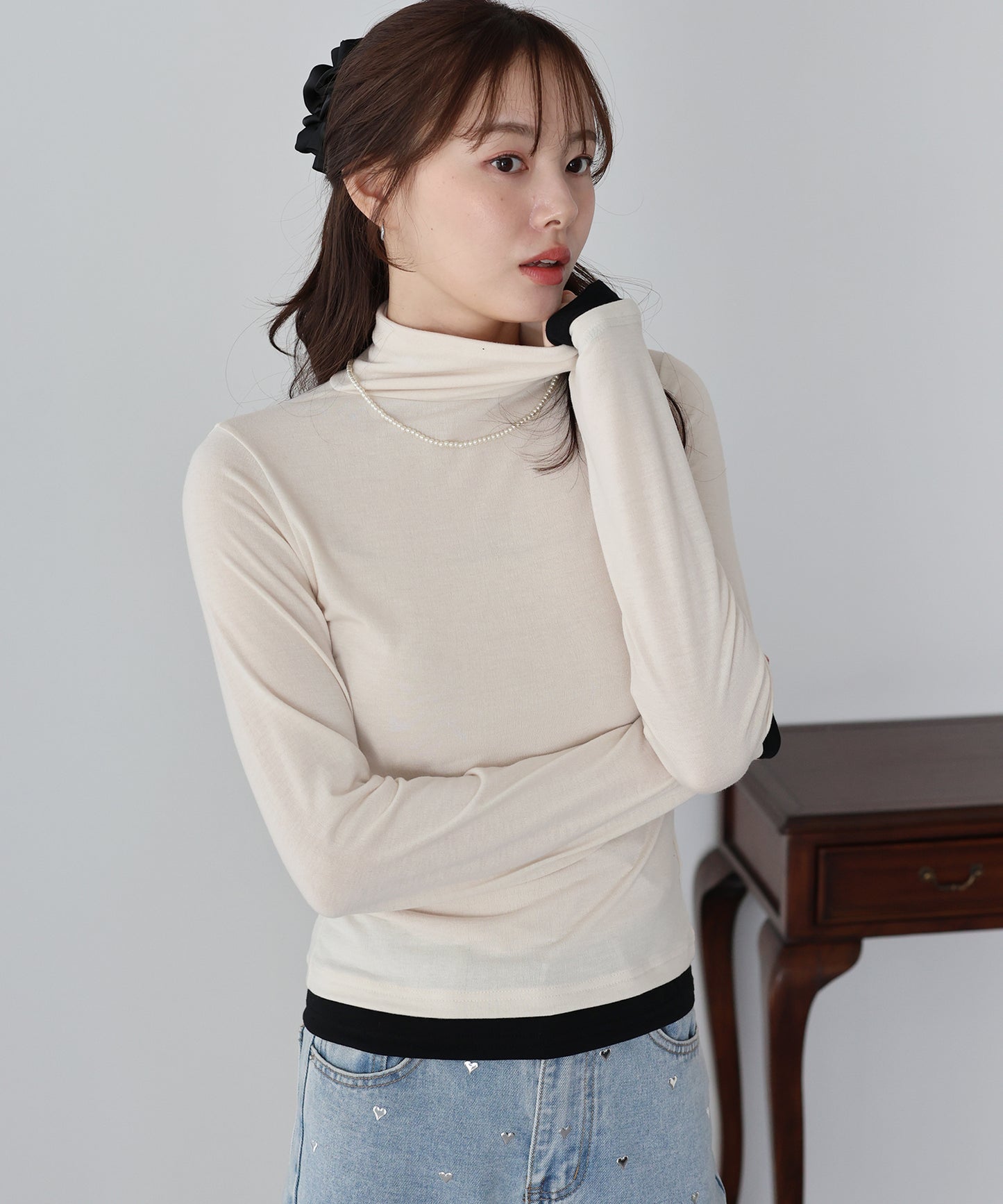 【早割5％OFF】ドッキングタートルネックカットソー【ネコポス】