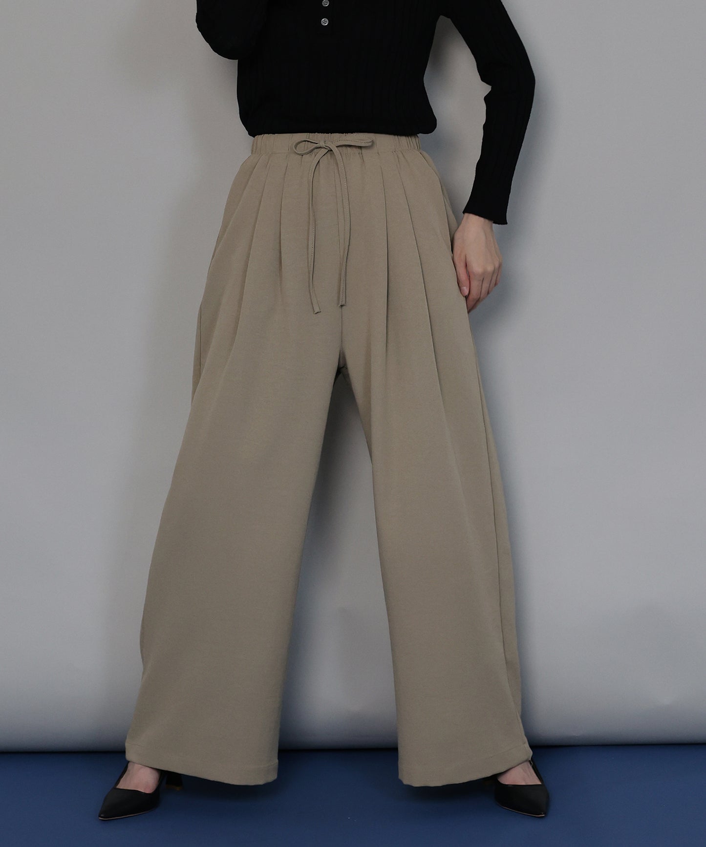 【TIME SALE】タックワイドイージーパンツ[ J by blue ]