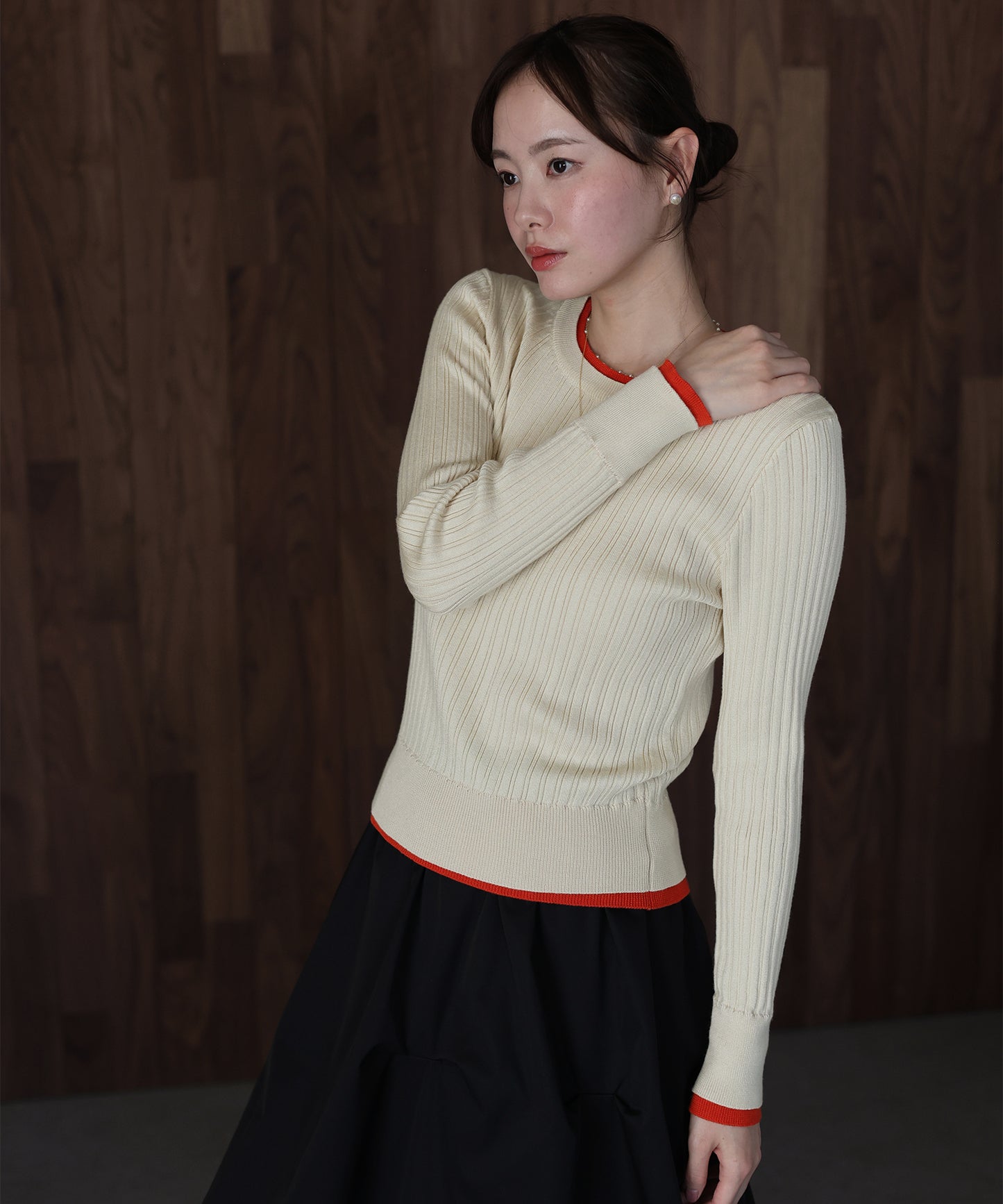 レイヤードランダムリブニット[ J by blue ]