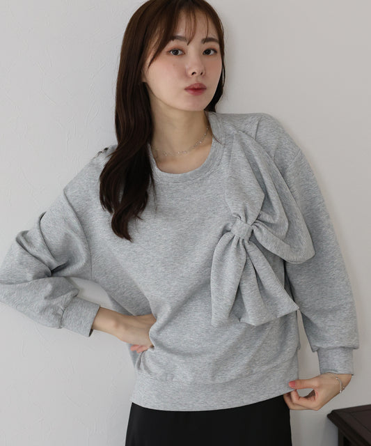 【早割5%OFF】リボンスウェットトップス