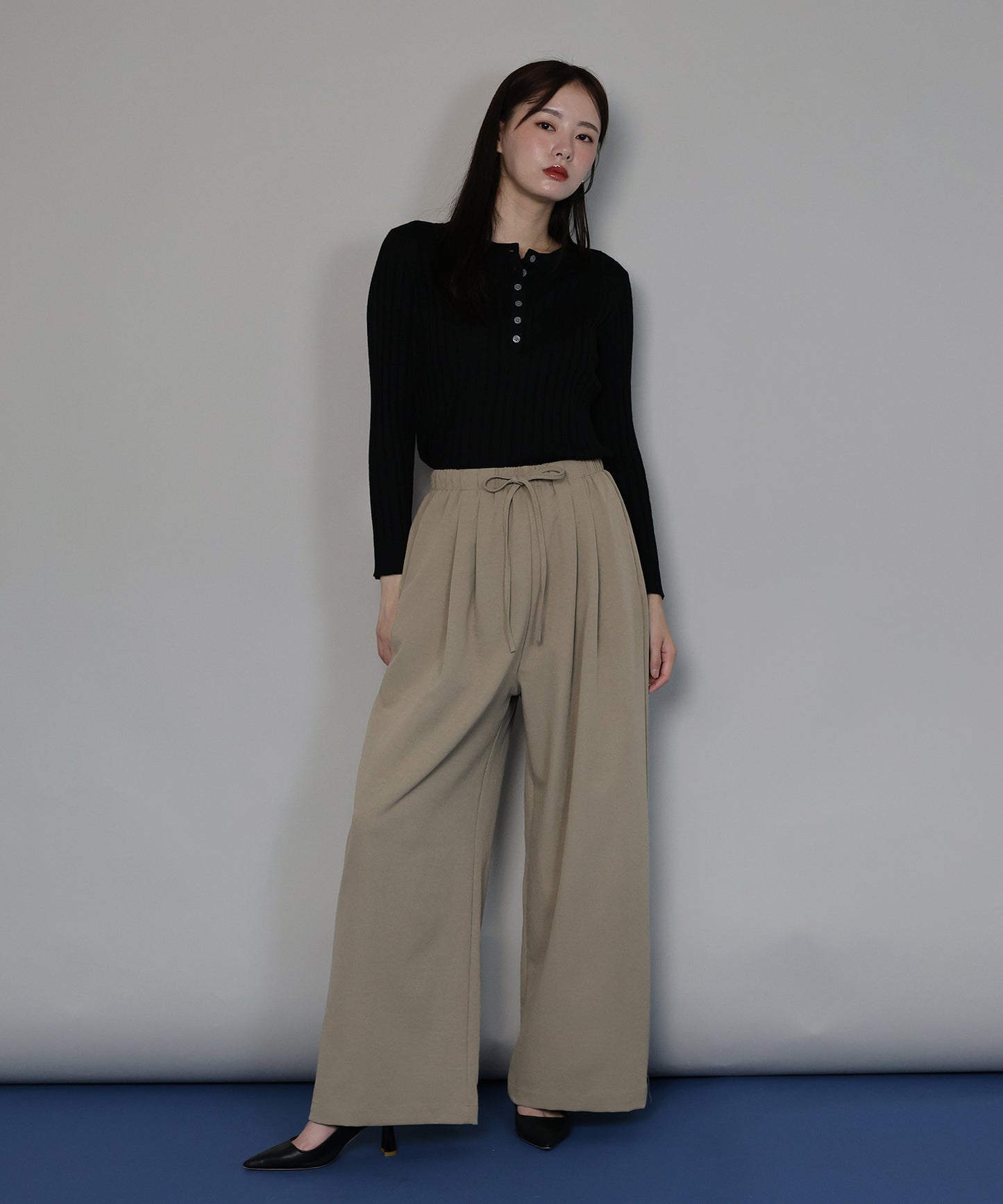 【TIME SALE】タックワイドイージーパンツ[ J by blue ]