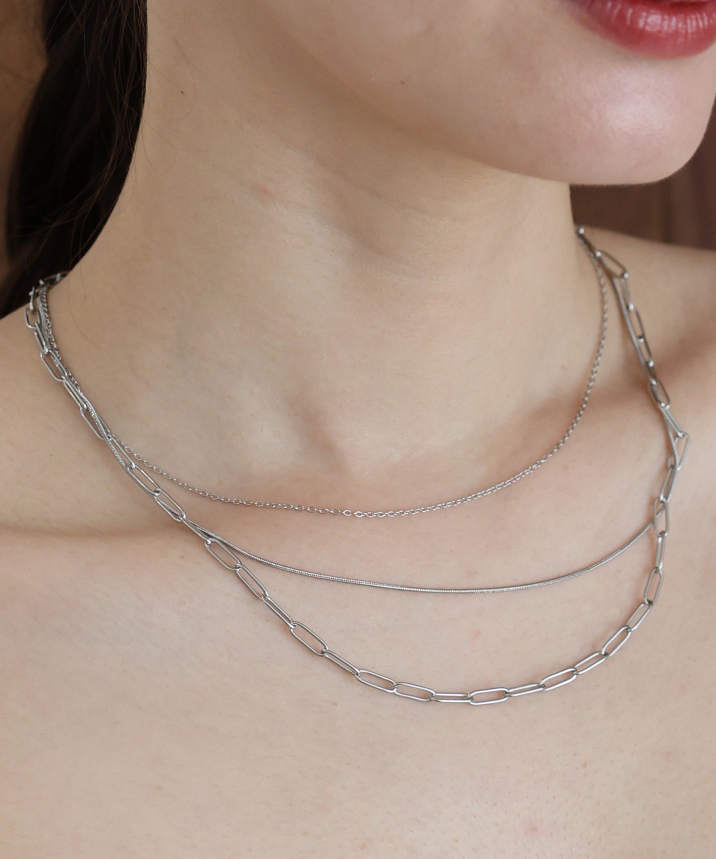 【早割5％OFF】トリプルチェーンネックレス/ サージカルステンレス【ネコポス】