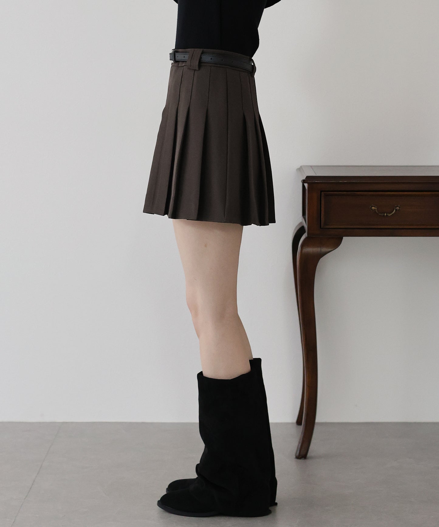 ベルトSETプリーツミニスカート