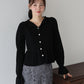 【早割5％OFF】パールボタンペプラムニット