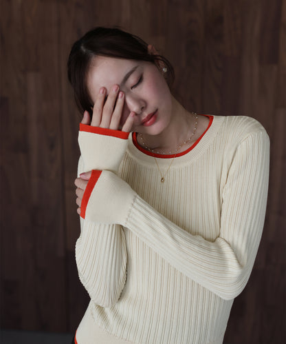 レイヤードランダムリブニット[ J by blue ]