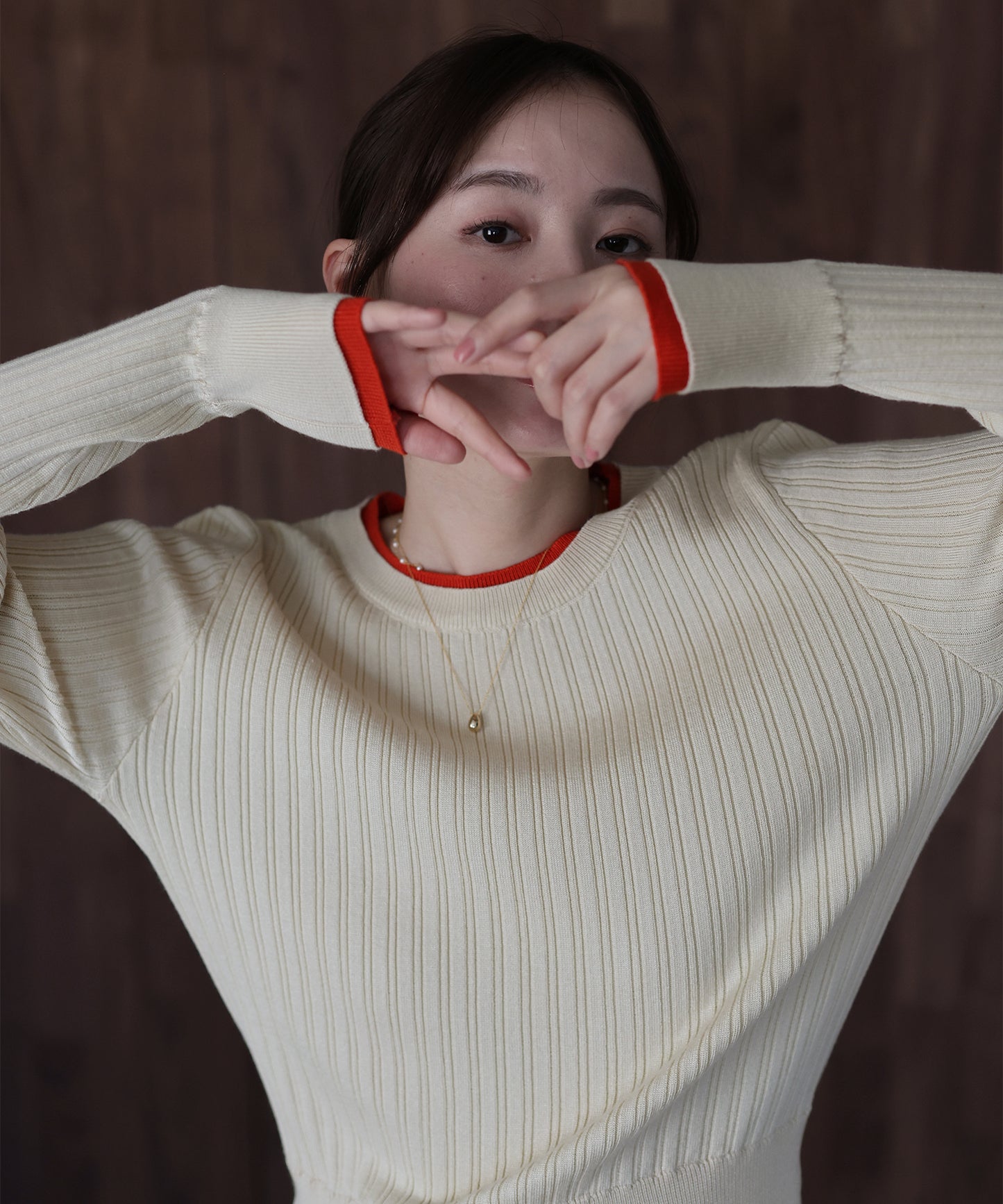 レイヤードランダムリブニット[ J by blue ]