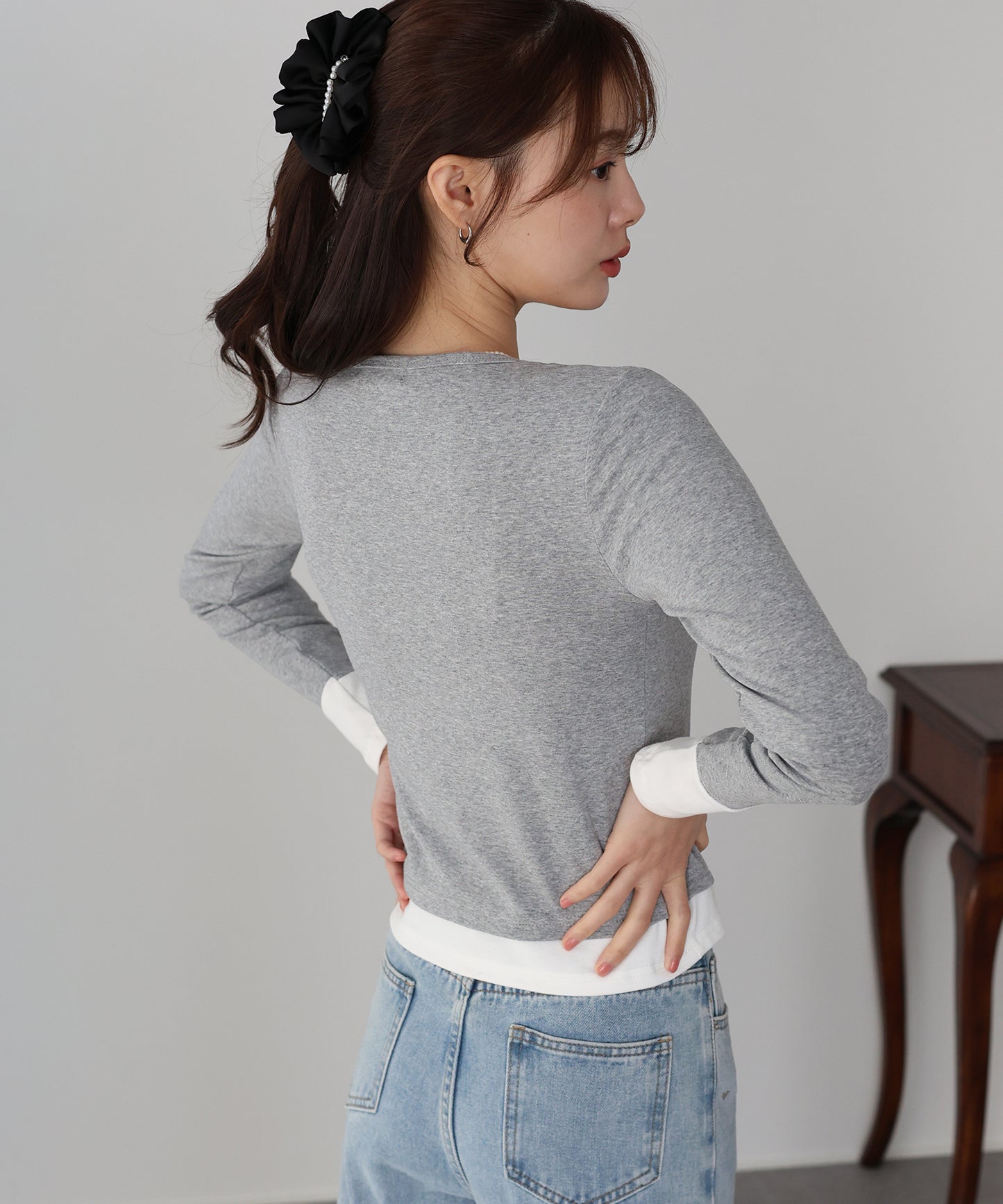 【早割5％OFF】ヘンリレイヤードカットソー【ネコポス】