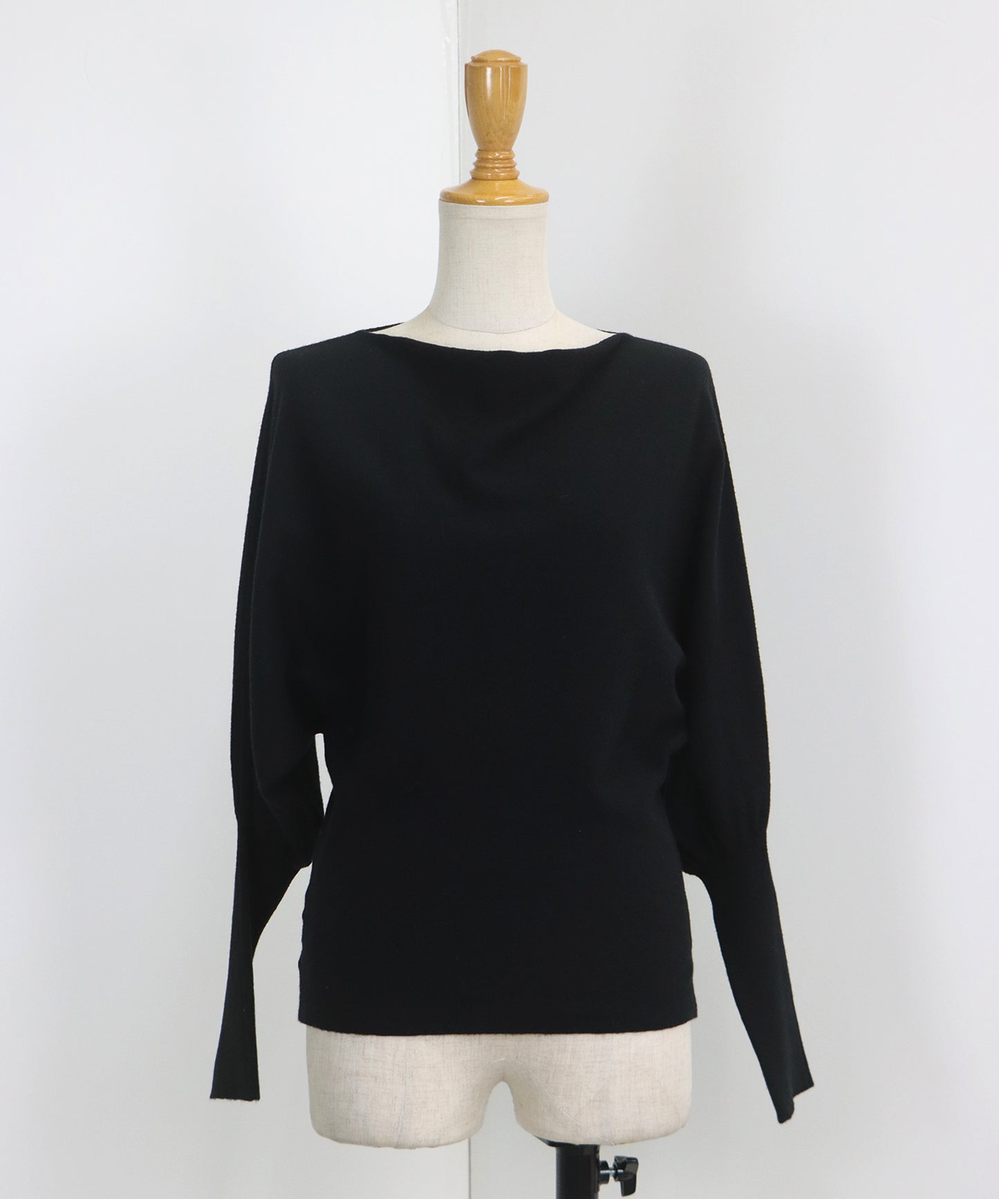 ウール混ボリュームスリーブドルマンニット